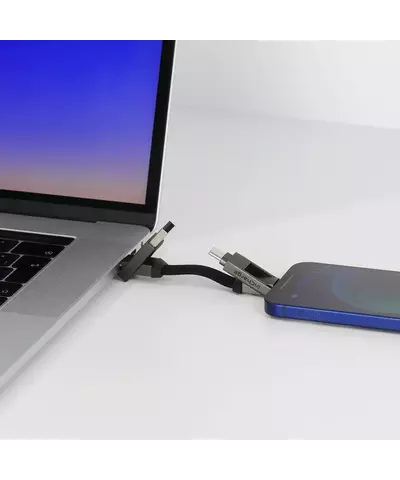 Зарядный кабель-брелок 6-в-1 Rolling Square inCharge 6 - 14 cm, Mercury Grey, изображение 3