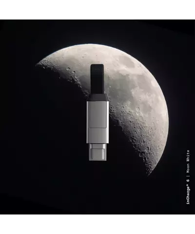 Зарядный кабель-брелок 6-в-1 Rolling Square inCharge 6 - 14 cm, Moon White, изображение 2