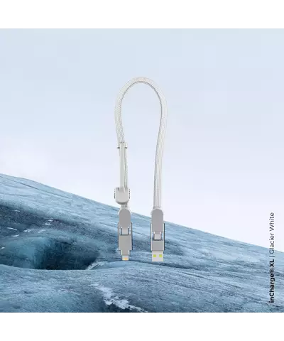 Зарядный кабель 6-в-1 Rolling Square inCharge XL - 30 cm, up to 100W, Glacier White, изображение 2