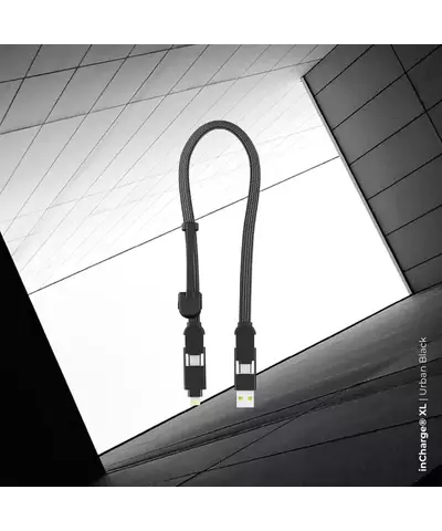 Зарядный кабель 6-в-1 Rolling Square inCharge XL - 30 cm, up to 100W, Urban Black, изображение 2