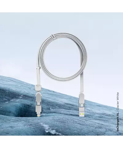 Зарядный кабель 6-в-1 Rolling Square inCharge XL - 2 m, up to 100W, Glacier White, изображение 2