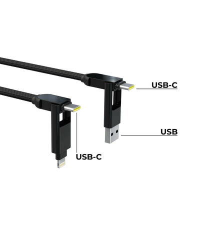 Зарядный кабель 6-в-1 Rolling Square inCharge XL - 30 cm, up to 100W, Urban Black, изображение 9