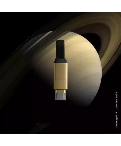 Зарядный кабель-брелок 6-в-1 Rolling Square inCharge 6 - 14 cm, Saturn Gold, изображение 2