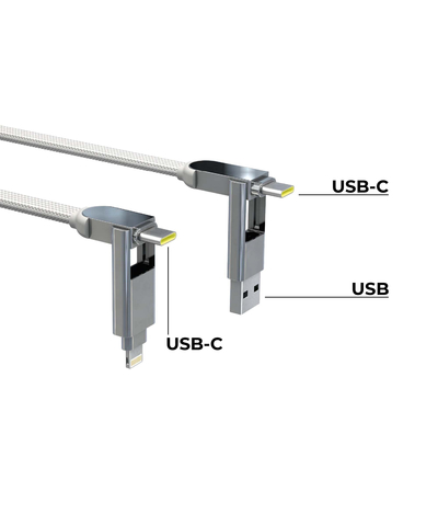 Зарядный кабель 6-в-1 Rolling Square inCharge XL - 2 m, up to 100W, Glacier White, изображение 13
