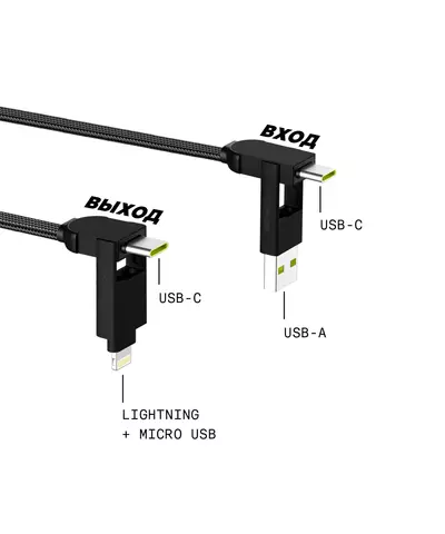 Зарядный кабель 6-в-1 Rolling Square inCharge X Max - 1.5 m, up to 100W, Lava Black, изображение 10