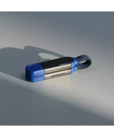 Зарядный кабель-брелок 6-в-1 Rolling Square inCharge X - 14.5 cm, up to 100W, Sapphire Blue, изображение 5