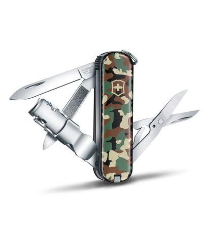 Нож-брелок VICTORINOX NailClip 580, 65 мм, 8 функций, зелёный камуфляж, изображение 2