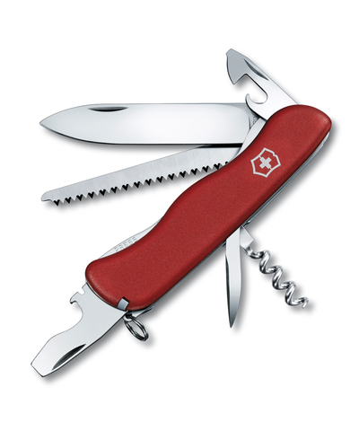 Нож перочинный VICTORINOX Forester, 111 мм, 12 функций, с фиксатором лезвия, красный