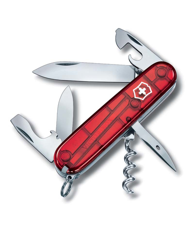 Нож перочинный VICTORINOX Spartan, 91 мм, 12 функций, полупрозрачный красный