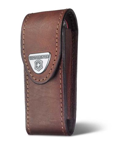 Чехол на ремень VICTORINOX для ножей 111 мм толщиной 4-6 уровней, кожаный, коричневый, изображение 2
