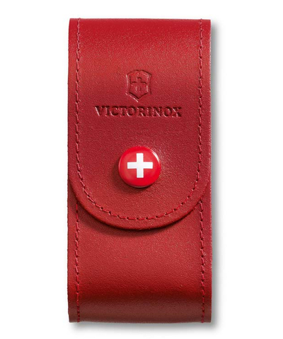 Чехол на ремень VICTORINOX для ножей 91 мм толщиной 5-8 уровней, кожаный, красный