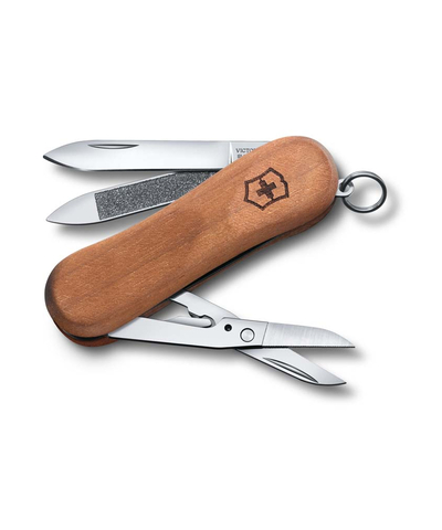 Нож-брелок VICTORINOX Evowood 81, 65 мм, 5 функций, деревянная рукоять