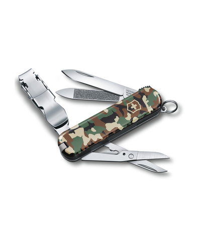 Нож-брелок VICTORINOX NailClip 580, 65 мм, 8 функций, зелёный камуфляж