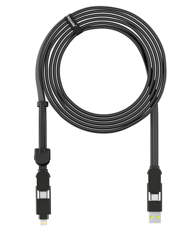 Зарядный кабель 6-в-1 Rolling Square inCharge XL - 3 m, up to 100W, Urban Black