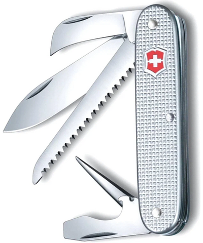 Нож перочинный VICTORINOX Pioneer, 93 мм, 7 функций,  из нерж. стали, рукоять из рифлёного алюминия