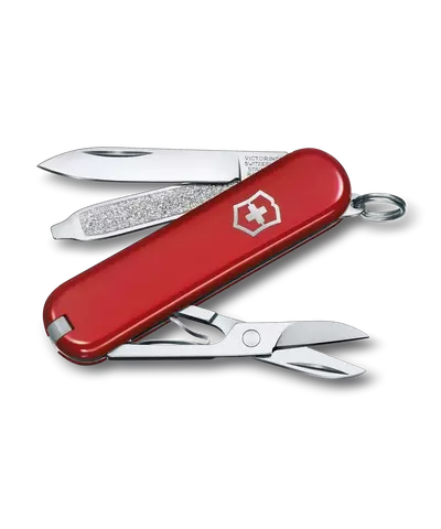 Нож-брелок VICTORINOX Classic SD Colors "Style Icon", 58 мм, 7 функций, красный  (0.6223.G)