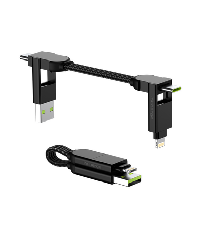Зарядный кабель-брелок 6-в-1 Rolling Square inCharge X - 14.5 cm, up to 100W, Lava Black, изображение 2
