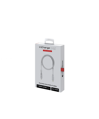 Зарядный кабель 6-в-1 Rolling Square inCharge XL - 2 m, up to 100W, Glacier White, изображение 12