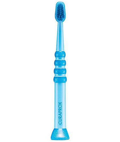 Детская зубная щетка Curaprox c гуммированной ручкой серия Baby голубая