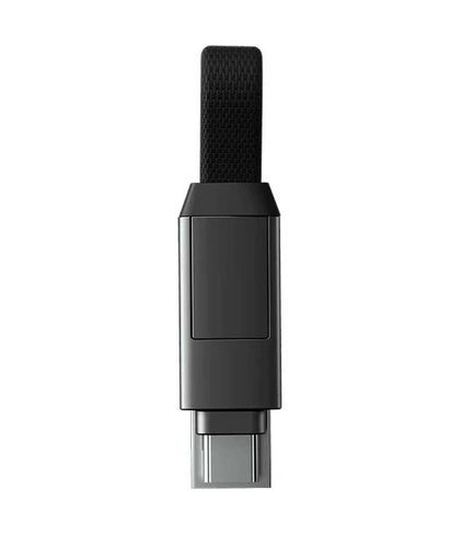 Зарядный кабель-брелок 6-в-1 Rolling Square inCharge 6 - 14 cm, Mercury Grey