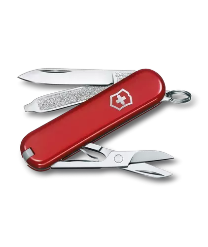 Нож-брелок VICTORINOX Classic SD Colors "Style Icon", 58 мм, 7 функций, красный  (0.6223.G)