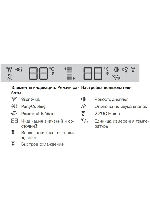 Встраиваемый винный шкаф V-Zug WineCooler V4000 90 WC4T-51102 R платина, изображение 4