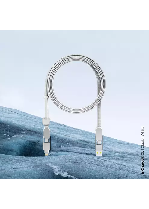Зарядный кабель 6-в-1 Rolling Square inCharge XL - 2 m, up to 100W, Glacier White, изображение 2