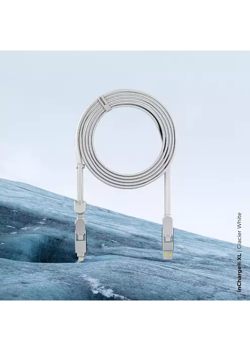 Зарядный кабель 6-в-1 Rolling Square inCharge XL - 3 m, up to 100W, Glacier White, изображение 2
