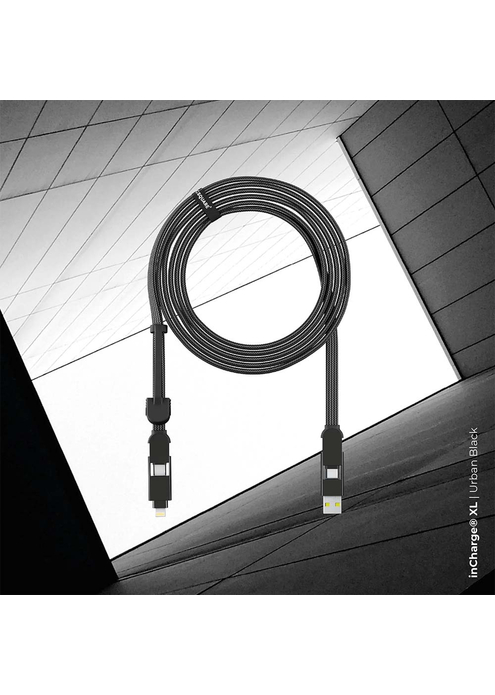 Зарядный кабель 6-в-1 Rolling Square inCharge XL - 3 m, up to 100W, Urban Black, изображение 2