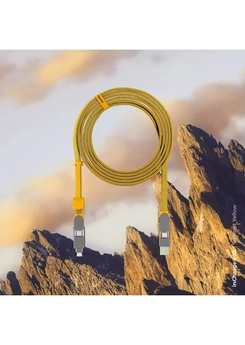 Зарядный кабель 6-в-1 Rolling Square inCharge XL - 3 m, up to 100W, Summit Yellow, изображение 2