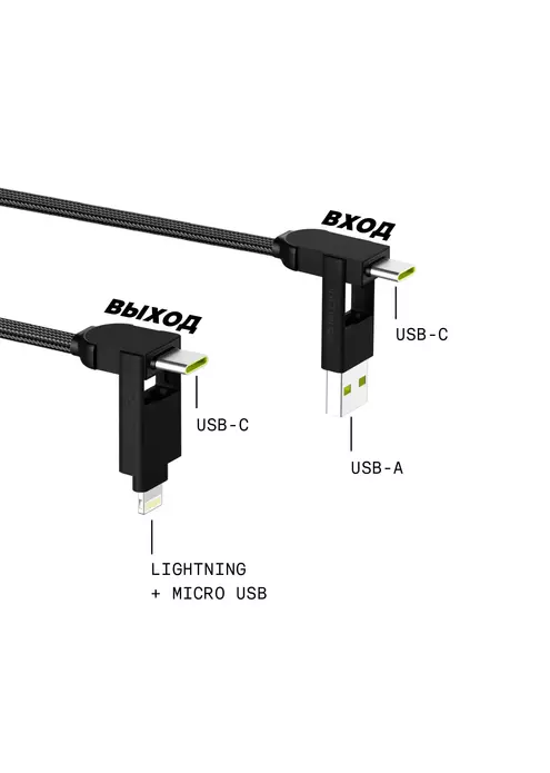 Зарядный кабель 6-в-1 Rolling Square inCharge X Max - 1.5 m, up to 100W, Lava Black, изображение 10