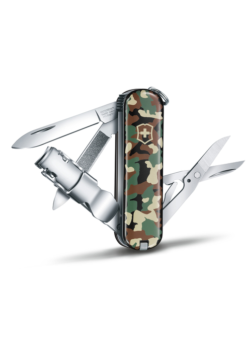 Нож-брелок VICTORINOX NailClip 580, 65 мм, 8 функций, зелёный камуфляж, изображение 2
