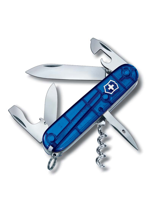 Нож перочинный VICTORINOX Spartan, 91 мм, 12 функций, полупрозрачный синий