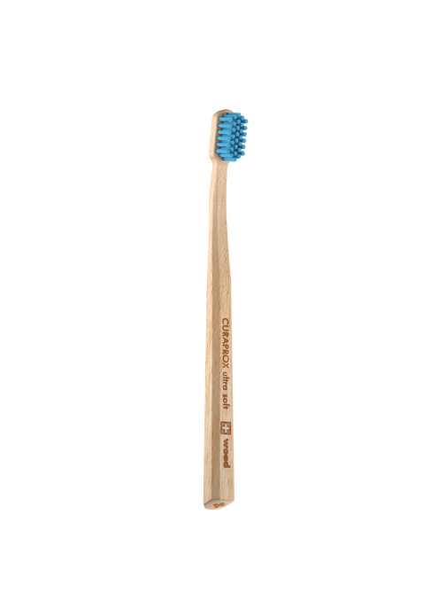 Зубная щетка CURAPROX с деревянной ручкой, голубая, изображение 3