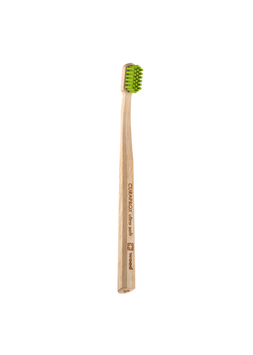Зубная щетка CURAPROX  с деревянной ручкой, зеленая, изображение 3