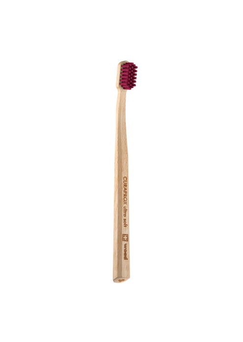 Зубная щетка CURAPROX  с деревянной ручкой, бордовая, изображение 4