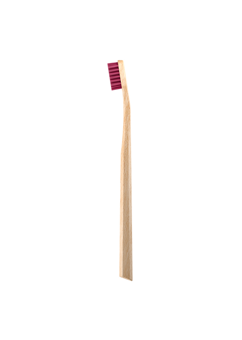 Зубная щетка CURAPROX  с деревянной ручкой, бордовая, изображение 3