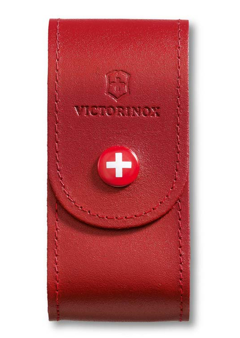 Чехол на ремень VICTORINOX для ножей 91 мм толщиной 5-8 уровней, кожаный, красный