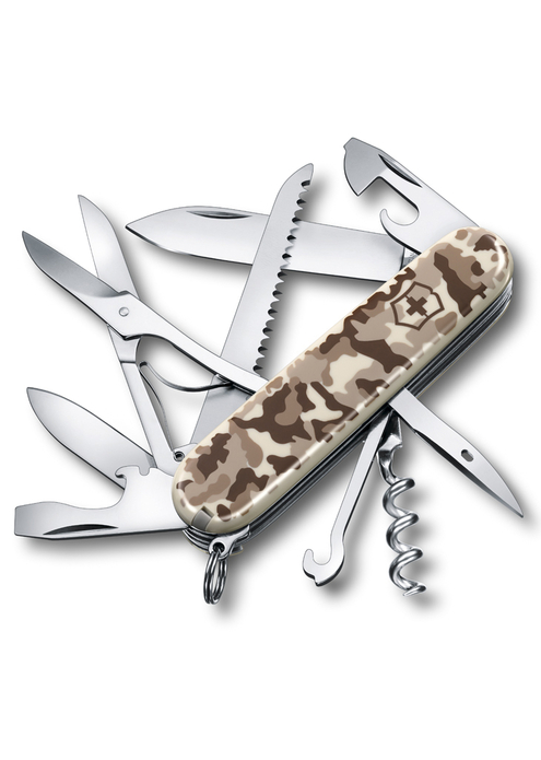 Нож перочинный VICTORINOX Huntsman Desert Camouflage, 91 мм, 15 функций, бежевый камуфляж