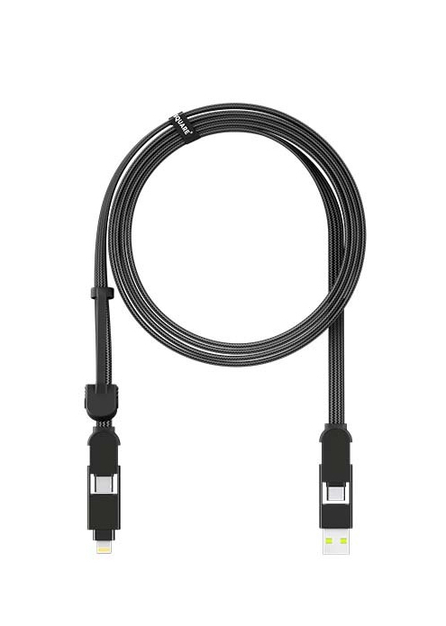 Зарядный кабель 6-в-1 Rolling Square inCharge XL - 2 m, up to 100W, Urban Black