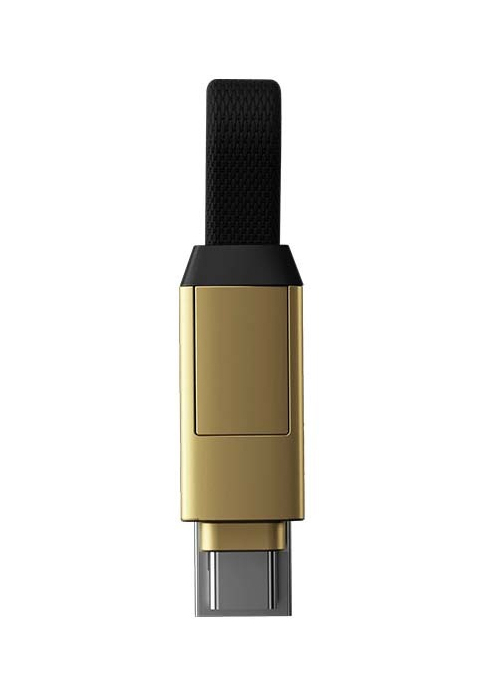 Зарядный кабель-брелок 6-в-1 Rolling Square inCharge 6 - 14 cm, Saturn Gold