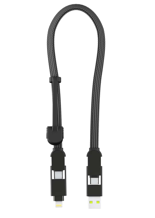 Зарядный кабель 6-в-1 Rolling Square inCharge XL - 30 cm, up to 100W, Urban Black