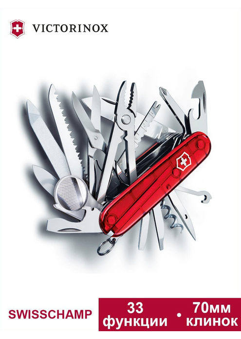 Нож перочинный VICTORINOX Swiss Champ 1.6795.T, 91 мм, 33 функции, изображение 3