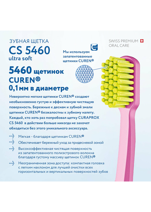 Зубная щетка CURAPROX ultrasoft CS5460, d 0,10 мм, белая, изображение 4